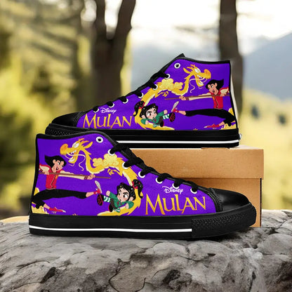 Princess Mulan vs  Princess Vanellope Custom High Top Sneakers Shoes