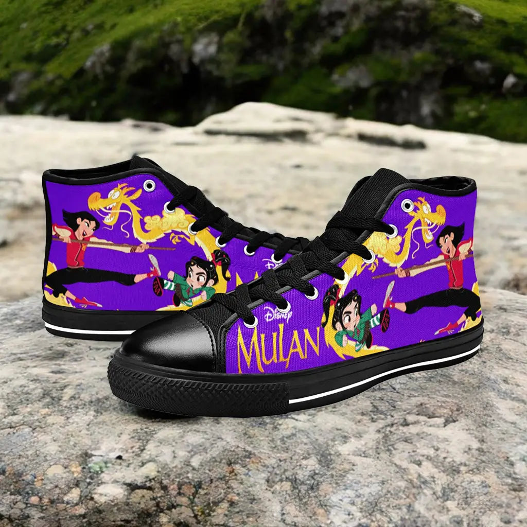 Princess Mulan vs  Princess Vanellope Custom High Top Sneakers Shoes