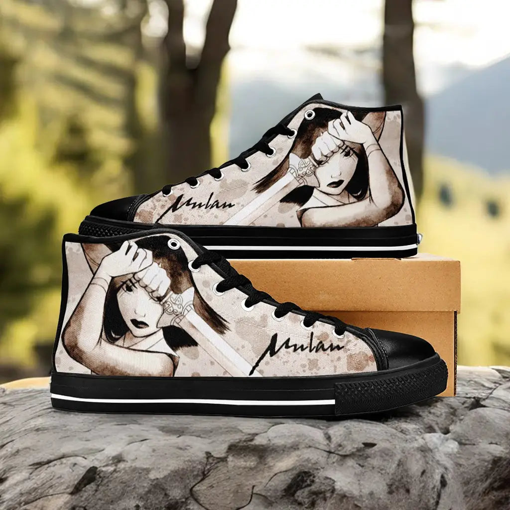 Princess Mulan Women Sword Warrior Custom High Top Sneakers Shoes