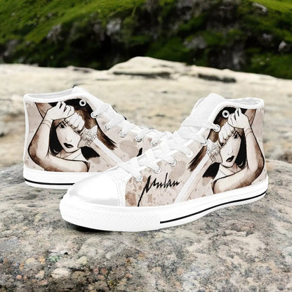 Princess Mulan Women Sword Warrior Custom High Top Sneakers Shoes