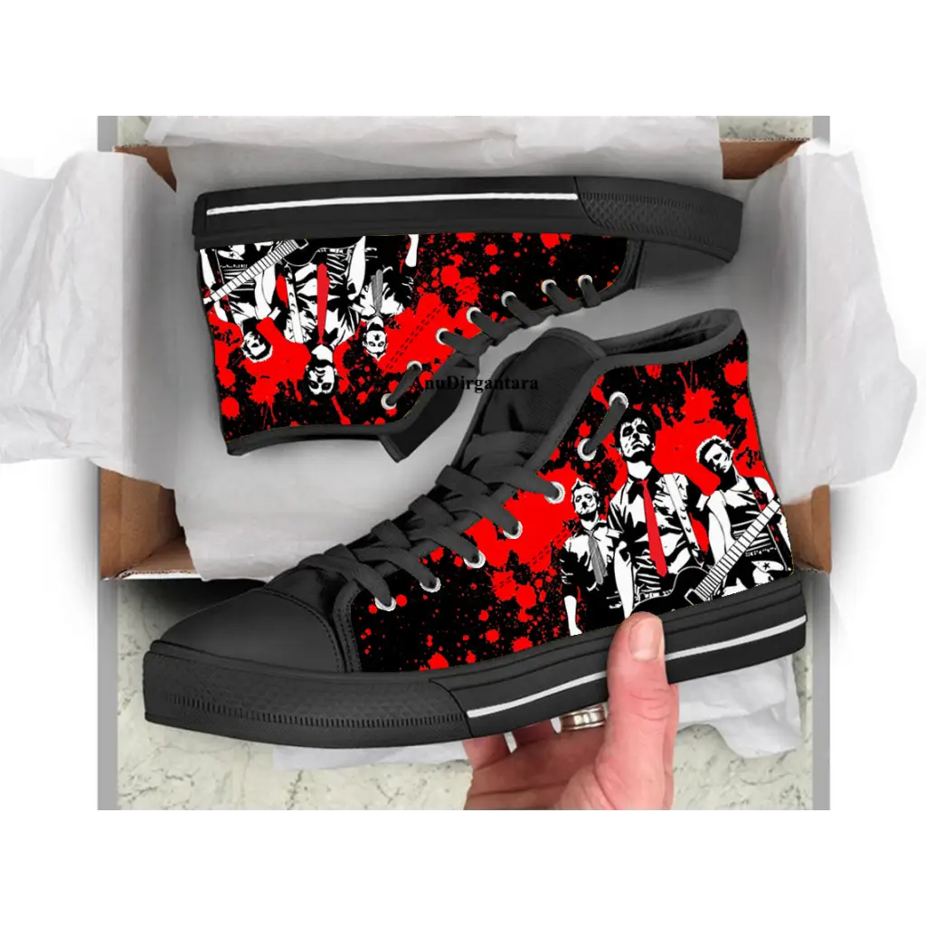 Punk Rock Band Green Day Concer Shoes High Top Sneakers