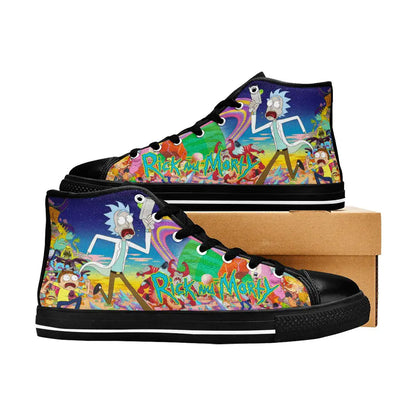 Rick and Morty Cartoon Custom High Top Sneakers Shoes