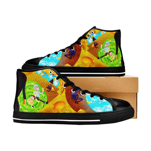 Rick and Morty Cartoon Custom High Top Sneakers Shoes