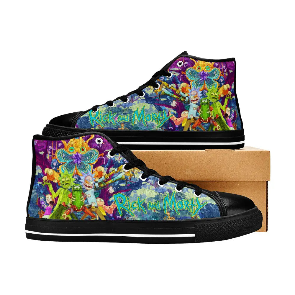 Rick and Morty Cartoon Custom High Top Sneakers Shoes