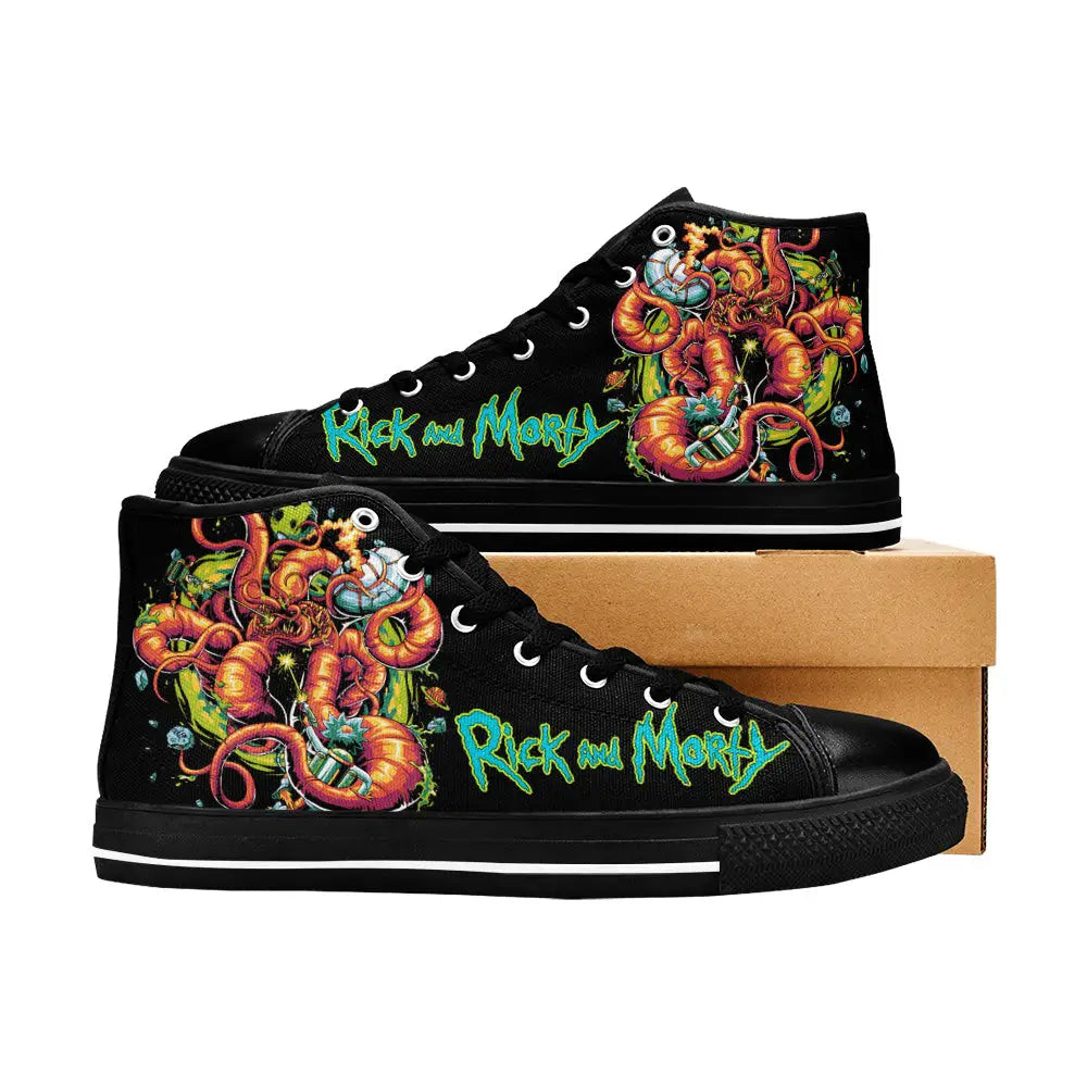 Rick and Morty Cartoon Custom High Top Sneakers Shoes