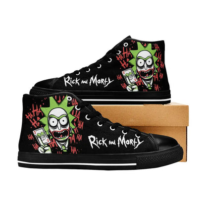 Rick and Morty Cartoon Custom High Top Sneakers Shoes