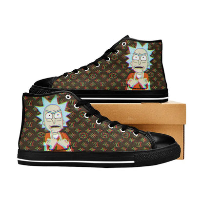 Rick and Morty Cartoon Custom High Top Sneakers Shoes