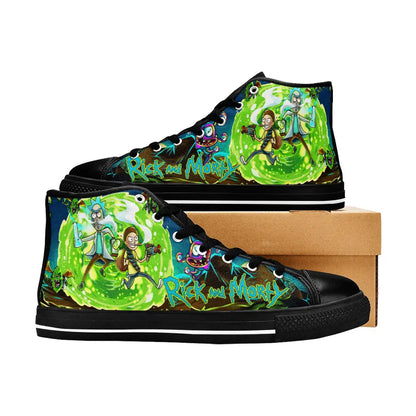 Rick and Morty Cartoon Custom High Top Sneakers Shoes