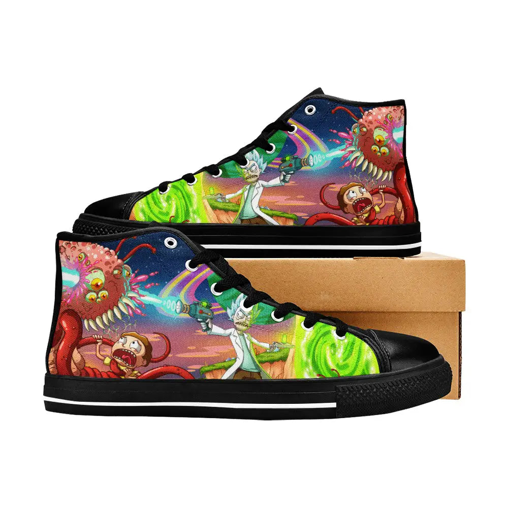 Rick and Morty Cartoon Custom High Top Sneakers Shoes