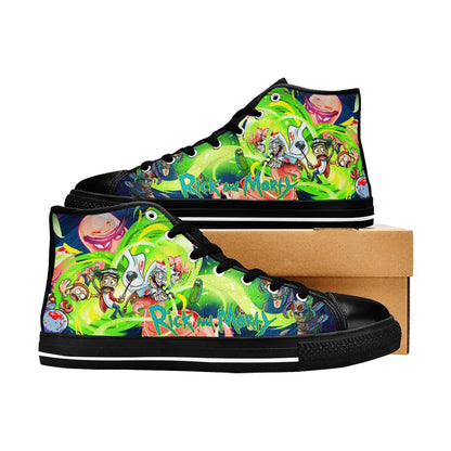 Rick and Morty Cartoon Custom High Top Sneakers Shoes