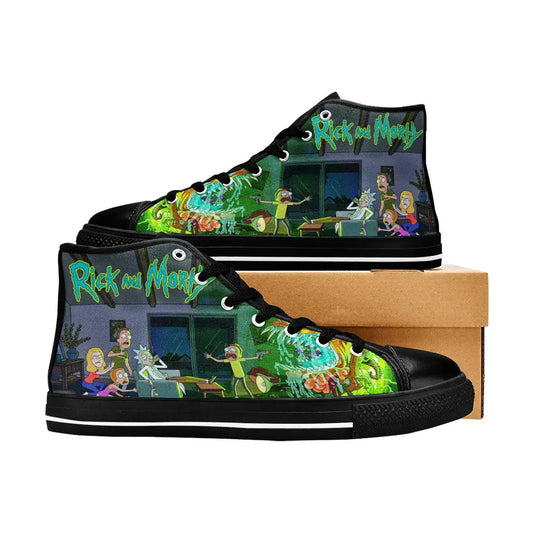 Rick and Morty Cartoon Custom High Top Sneakers Shoes