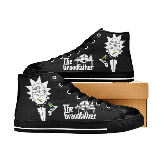 Rick and Morty Cartoon Custom High Top Sneakers Shoes