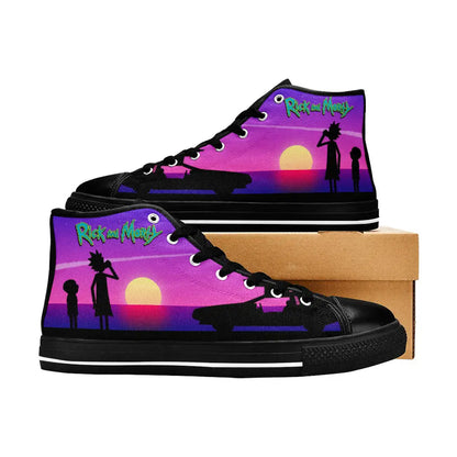 Rick and Morty Cartoon Custom High Top Sneakers Shoes