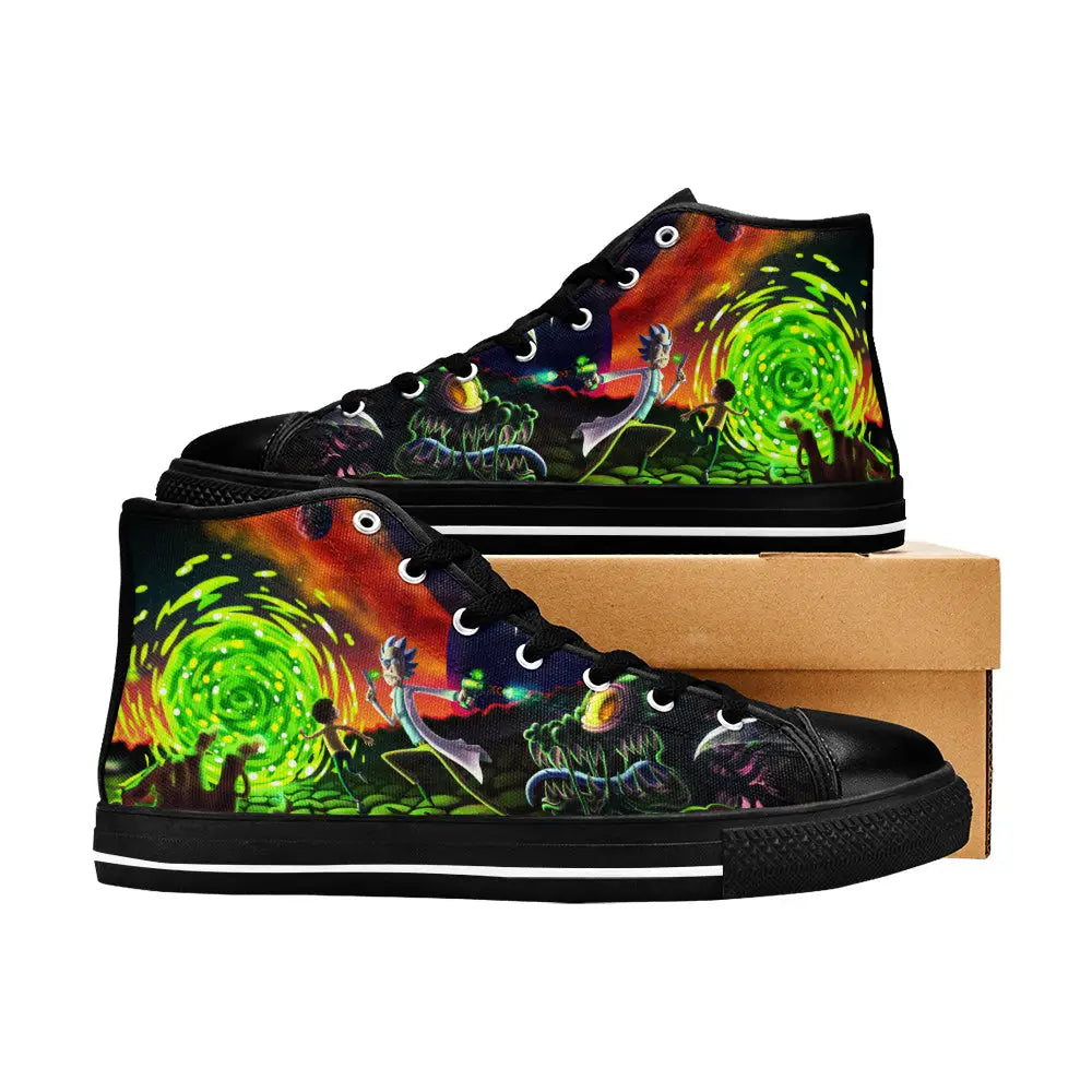 Rick and Morty Cartoon Custom High Top Sneakers Shoes