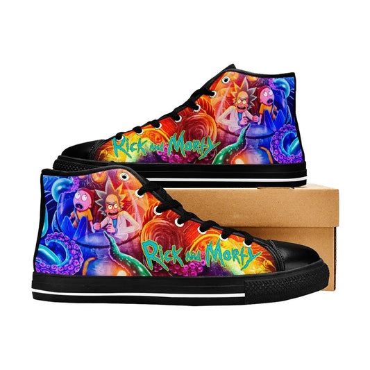 Rick and Morty Cartoon Custom High Top Sneakers Shoes