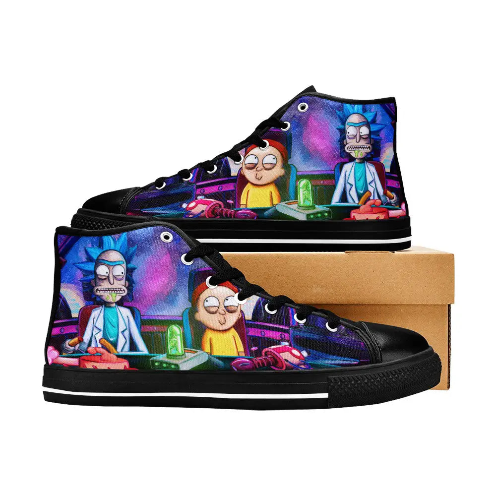 Rick and Morty Cartoon Custom High Top Sneakers Shoes