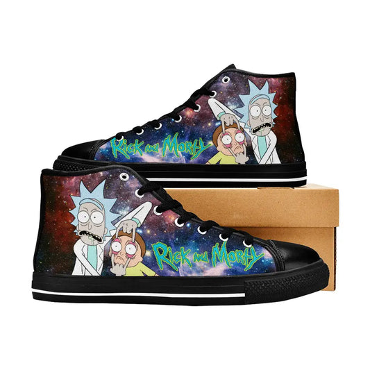 Rick and Morty Cartoon Custom High Top Sneakers Shoes