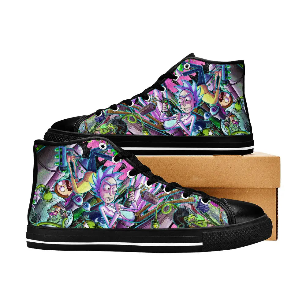 Rick and Morty Cartoon Custom High Top Sneakers Shoes