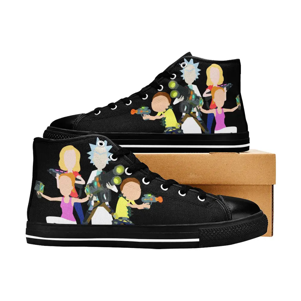 Rick and Morty Cartoon Custom High Top Sneakers Shoes