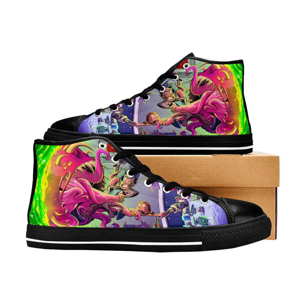 Rick and Morty Cartoon Custom High Top Sneakers Shoes