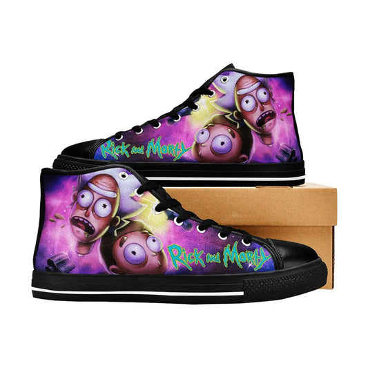 Rick and Morty Cartoon Custom High Top Sneakers Shoes