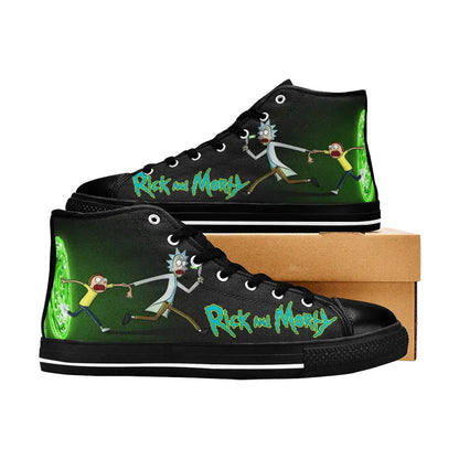 Rick and Morty Cartoon Custom High Top Sneakers Shoes