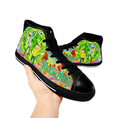 Rick and Morty Cartoon Custom High Top Sneakers Shoes