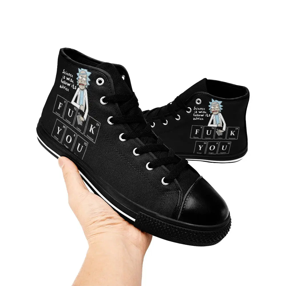 Rick and Morty Cartoon Custom High Top Sneakers Shoes