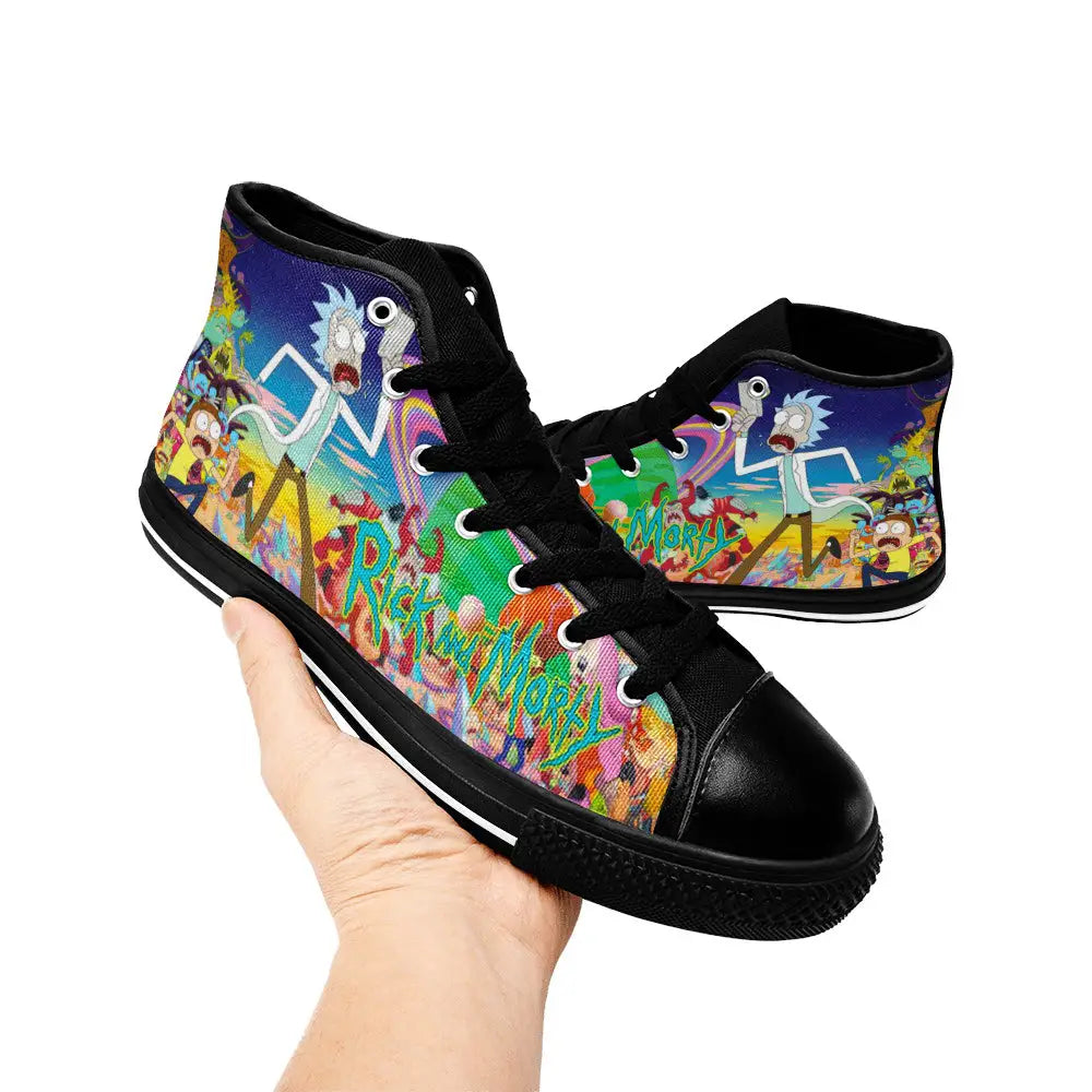 Rick and Morty Cartoon Custom High Top Sneakers Shoes