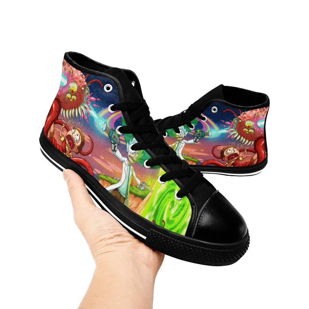 Rick and Morty Cartoon Custom High Top Sneakers Shoes