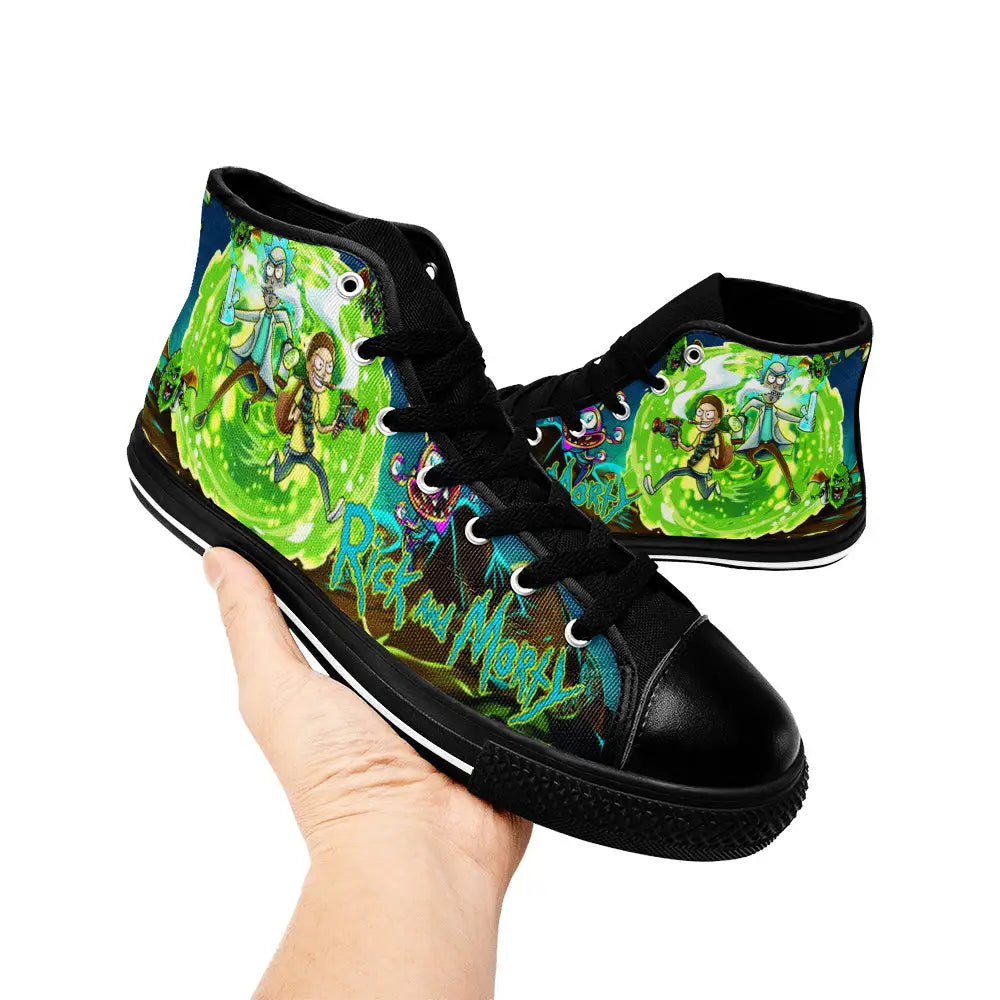 Rick and Morty Cartoon Custom High Top Sneakers Shoes