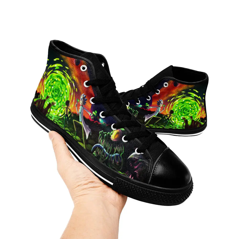 Rick and Morty Cartoon Custom High Top Sneakers Shoes