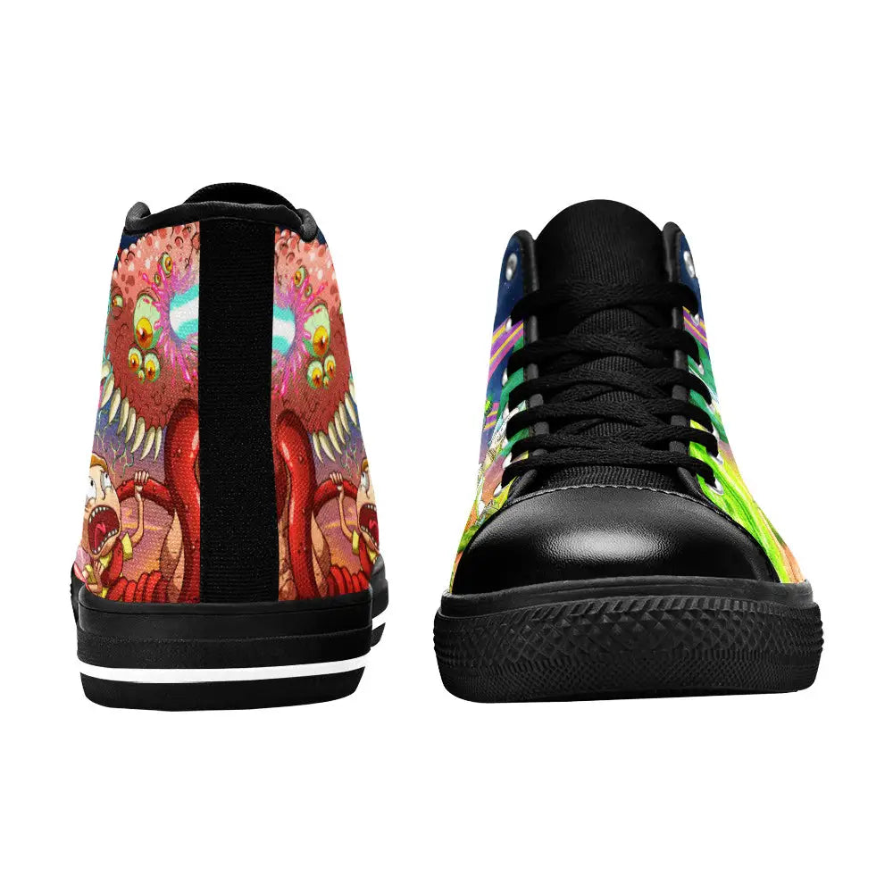 Rick and Morty Cartoon Custom High Top Sneakers Shoes