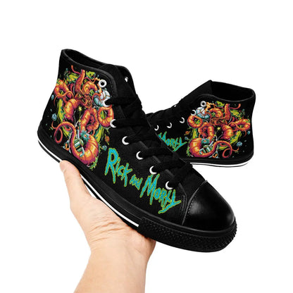 Rick and Morty Cartoon Custom High Top Sneakers Shoes