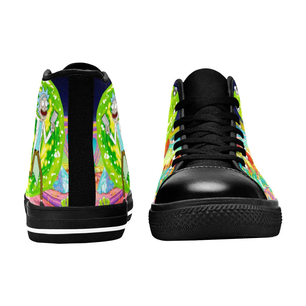 Rick and Morty Cartoon Custom High Top Sneakers Shoes