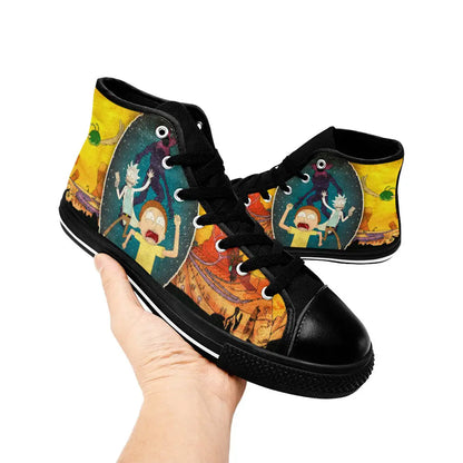 Rick and Morty Cartoon Custom High Top Sneakers Shoes