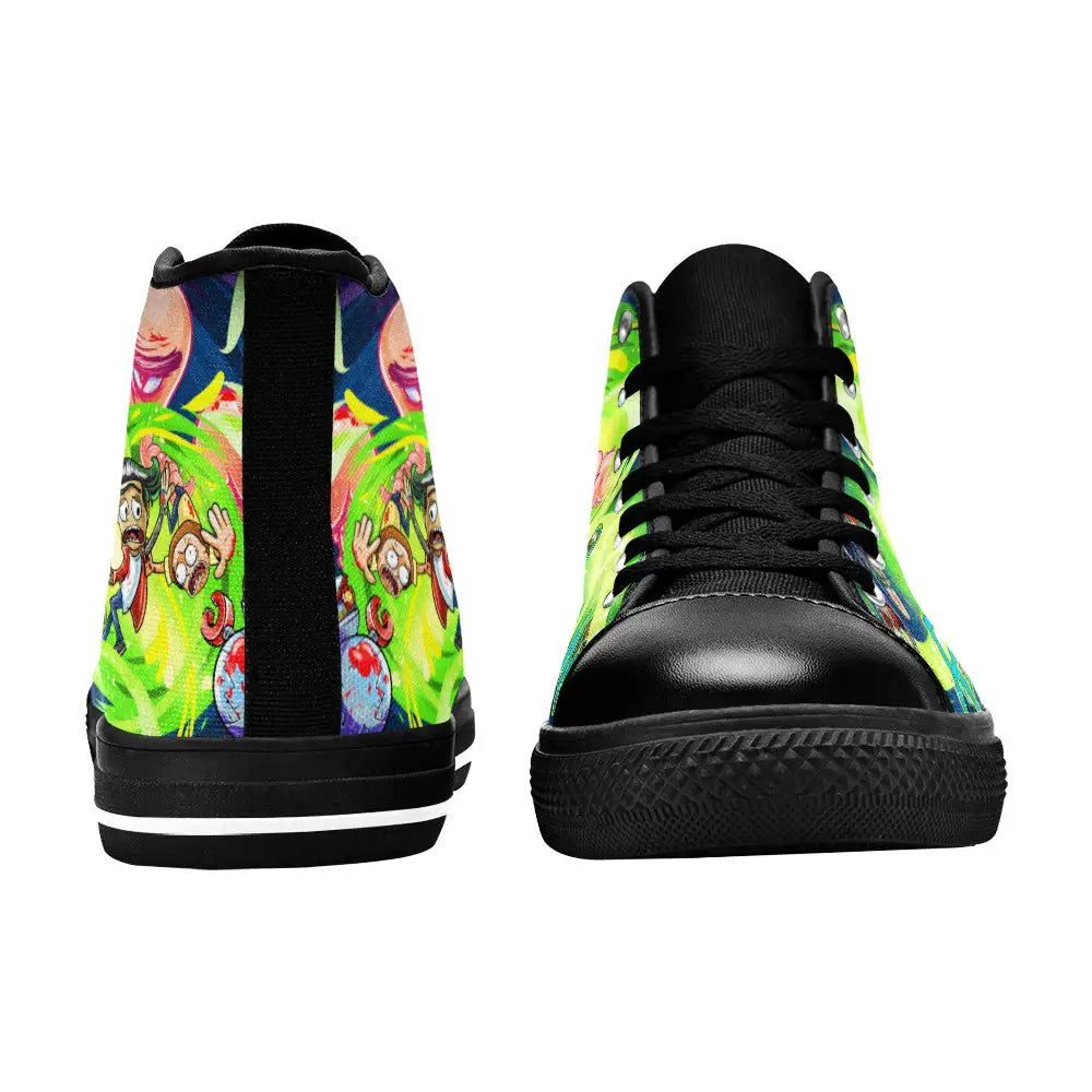 Rick and Morty Cartoon Custom High Top Sneakers Shoes