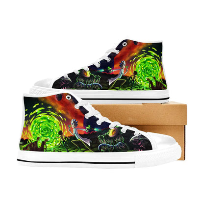 Rick and Morty Cartoon Custom High Top Sneakers Shoes