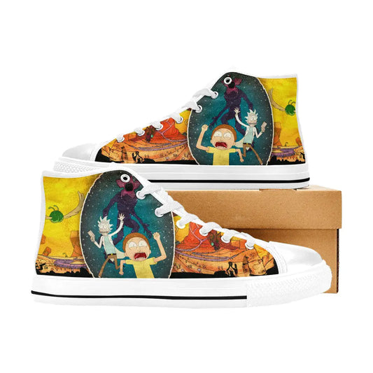 Rick and Morty Cartoon Custom High Top Sneakers Shoes