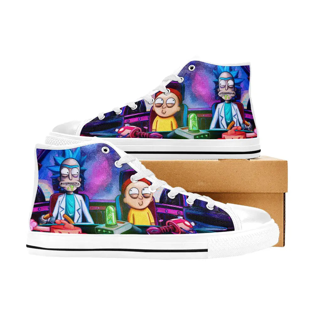 Rick and Morty Cartoon Custom High Top Sneakers Shoes