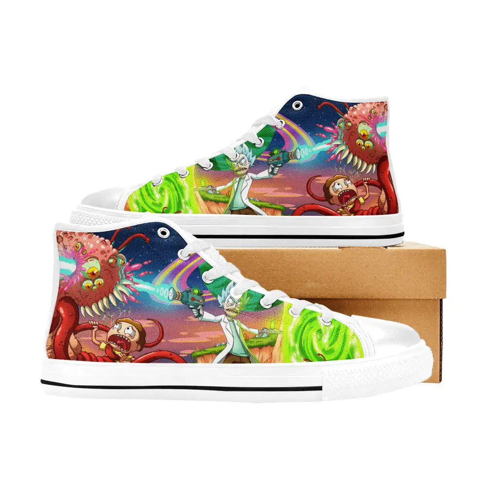 Rick and Morty Cartoon Custom High Top Sneakers Shoes