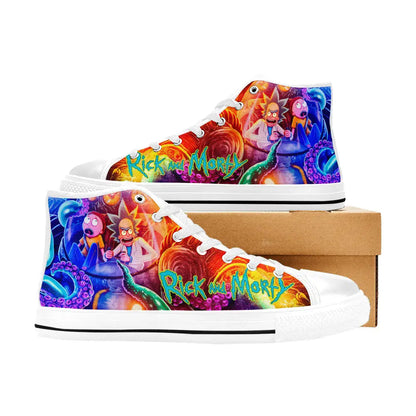 Rick and Morty Cartoon Custom High Top Sneakers Shoes