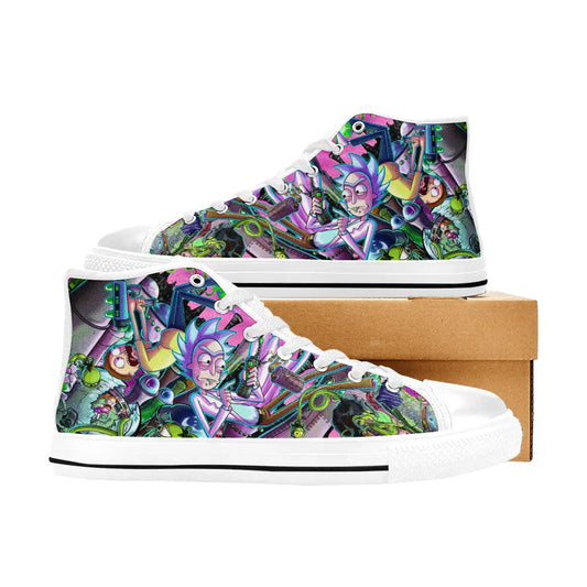 Rick and Morty Cartoon Custom High Top Sneakers Shoes