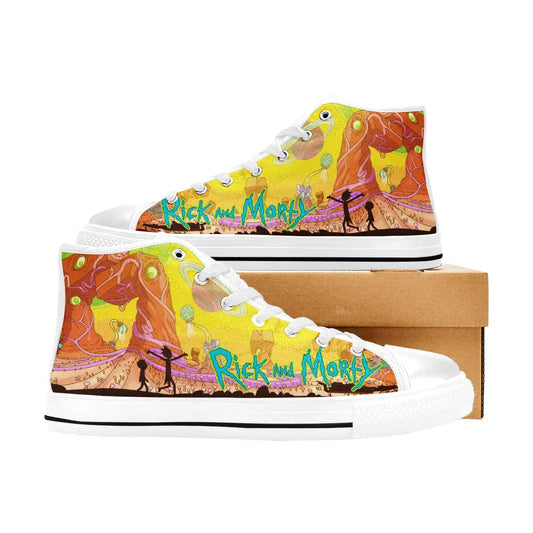 Rick and Morty Cartoon Custom High Top Sneakers Shoes