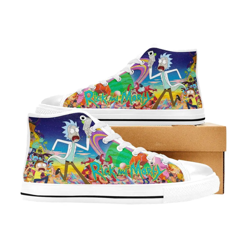 Rick and Morty Cartoon Custom High Top Sneakers Shoes