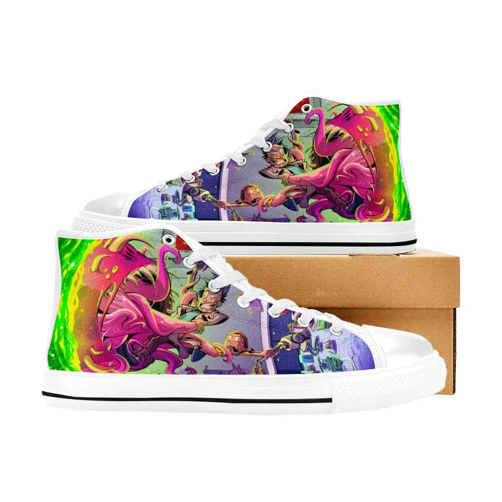 Rick and Morty Cartoon Custom High Top Sneakers Shoes