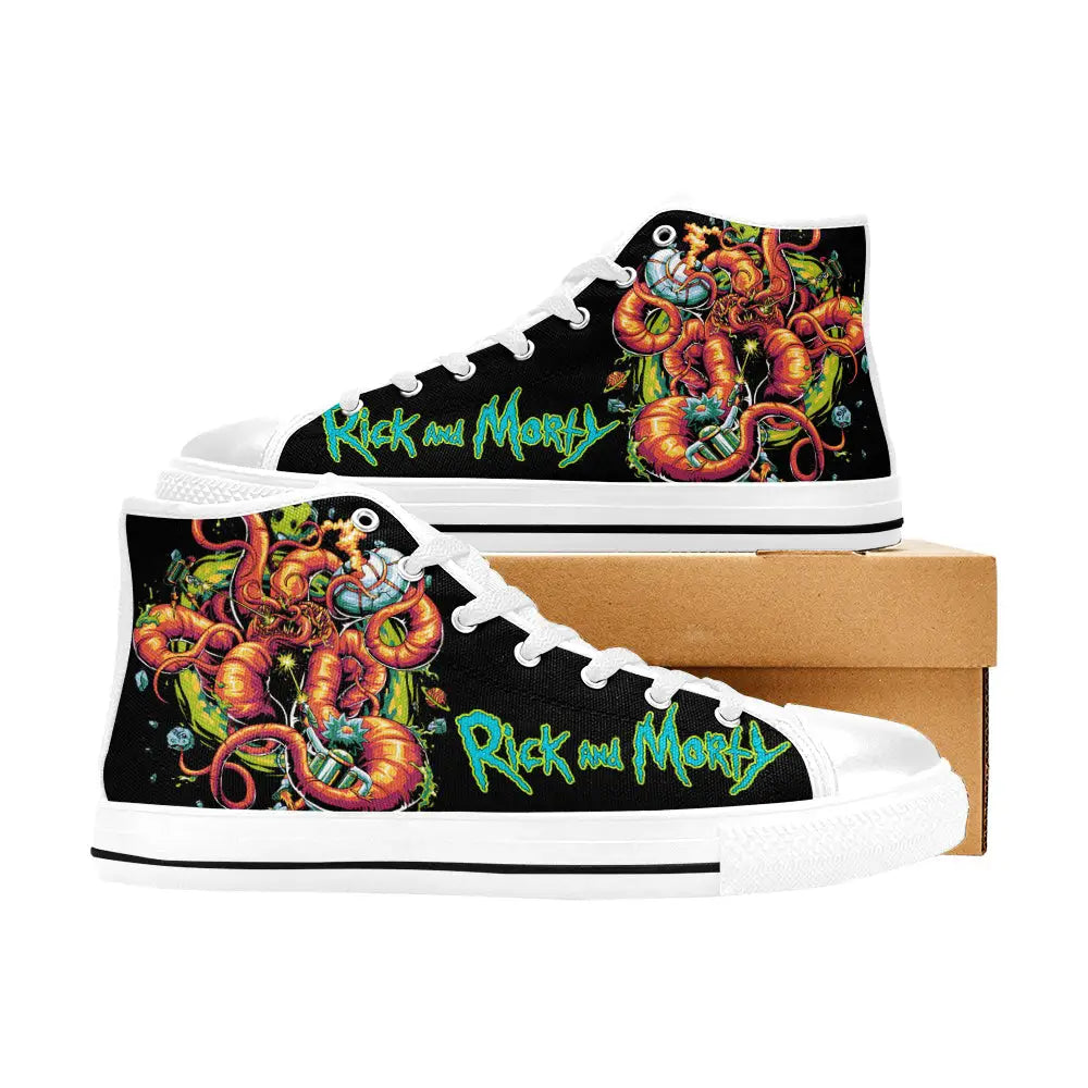 Rick and Morty Cartoon Custom High Top Sneakers Shoes