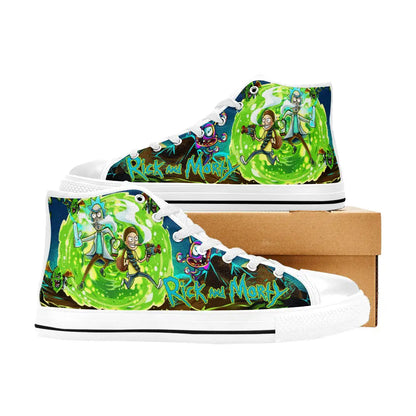 Rick and Morty Cartoon Custom High Top Sneakers Shoes