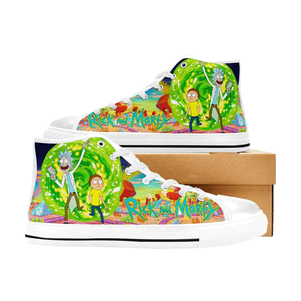 Rick and Morty Cartoon Custom High Top Sneakers Shoes