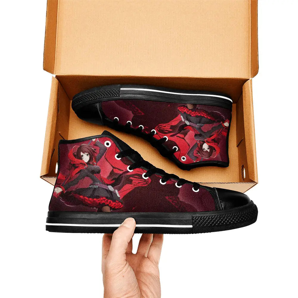 RWBY Ruby Rose Custom High Top Sneakers Shoes